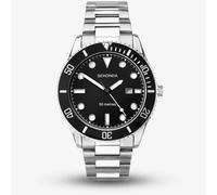 Sekonda Oceans Mens 43mm Quartz Watch in Black with Analogue Date Display, and Silver Stainless Steel Bracelet 1788