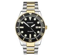 Sekonda Dive Oceans Men's Quartz Watch 43 mm with Analog Date and Stainless Steel Strap, Black