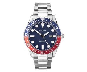 Sekonda Dive Oceans Men's Quartz Watch with Analogue Date Display and Stainless Steel Bracelet 43mm