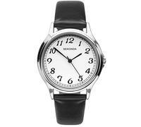 Sekonda Easy Read Mens Analogue Quartz Watch with White Dial and Black Leather Strap 1530