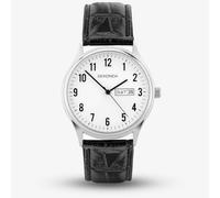 Sekonda Easy Reader Ladies 36mm Quartz Watch in White with Analogue Day/Date Display, and Black Leather Strap 30121