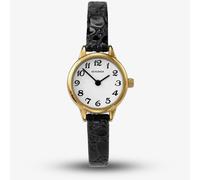 Sekonda Easy Reader Gold Plated Black Strap Watch 4473