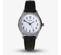 Sekonda Women's Quartz Watch with White Dial Analogue Display and Black Leather Strap 4491.27