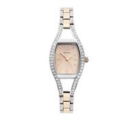 Sekonda Eleanor 20mm Womens Tonneau Case Cocktail Style Stone Set Bezel Watch with Alloy Bracelet Strap