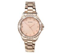 Sekonda Elizabeth Rose Gold Bracelet Pink Dial Women's Quartz Watch 33mm with Stone Set Case, Analogue Display and Stainless Steel Bracelet