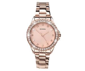 Sekonda Elizabeth Womens Analogue Watch 34mm dial, Alloy Strap | 30 Metres Water Resistance, mineral glass crystal, double lock safety clasp, sunray dial, ion-plated case