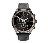 Sekonda Endurance Mens Analogue Watch 44mm Black Leather Upper Strap