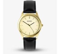 Sekonda Evans Gold Dial Black Leather Strap Watch 30253