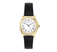 Sekonda Ladies Watch Evans 25mm Gold Plated White Dial Black Leather Strap 40686