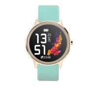 Sekonda Flex 42mm Womens Round Rose Gold Smartwatch Watch with Turquoise Strap