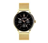 Sekonda Flex Plus Gold Bracelet Smart Watch | 18 sports modes, Heart rate, Blood oxygen, Bluetooth calling, AMOLED, 42mm round case, Gold steel mesh bracelet