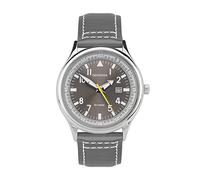 Sekonda Fly Men's 42mm Pilot Watch Alloy Case Analogue Display Date Window Leather Strap 50m Water Resistant