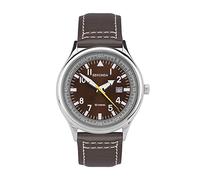 Sekonda Fly Men's 42mm Pilot Watch Alloy Case Analogue Display Date Window Leather Strap 50m Water Resistant