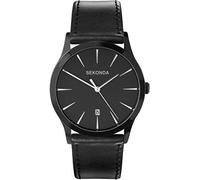 Sekonda Gents Analogue Quartz Watch with Black Dial and Black Leather Strap 1933