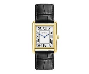 Sekonda Gents Clement White Dial Black Leather Strap Watch