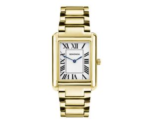 Sekonda Gents Clement White Dial Gold Tone Stainless Steel Watch