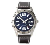 Sekonda Gents Stainless Steel Leather Strap Watch 3252