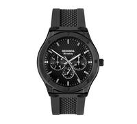 Sekonda Gents Titan Black Dial Chronograph Black Silicone Strap Watch