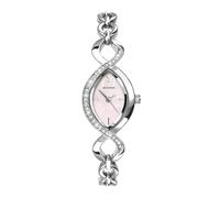 Sekonda Helena 22mm Silver Womens Cocktail Watch with Pink Mother of Pearl Stone Set Dial Analogue Display and Stone Set Bracelet