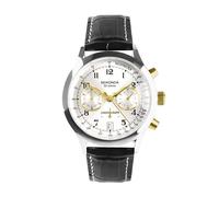 Sekonda 30235 Men's Tachymeter Leather Strap Watch, Silver