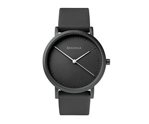 Sekonda in Colour Ladies 34mm Quartz Watch in Black with Analogue Display, and Black Silicone Strap 40389