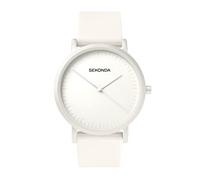 Sekonda in Colour Ladies 34mm Quartz Watch in White with Analogue Display, and White Silicone Strap 40390
