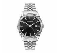 Sekonda King Mens 40mm Analogue Watch with Silver Case and Stainless Steel Bracelet with Black Dial