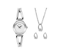 Sekonda Ladies 3 Piece Dress Gift Set with White Dial Watch, Silver Pendant & Matching Earrings Silver
