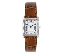 Sekonda Colette Ladies 22mm Quartz Stone Set Watch in Silver with Analogue Display and Brown Leather Strap
