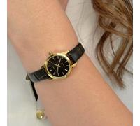 Sekonda Ladies Diamond Black Strap Watch