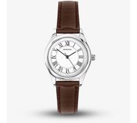 Sekonda Classic Ladies 25mm Evans Watch in Silver with Brown Leather Strap & White Dial