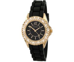 Sekonda Ladies Fashion Party Time Black Rubber Strap Watch - 4402