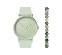 Sekonda Ladies Green Palette 2 Piece Gift Set with Light Green Dial Watch & Moss Agate Beaded Bracelet Green