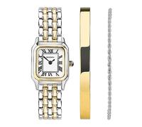 Sekonda Ladies Monica 3 Piece Gift Set with White Dial Watch, Gold Bangle & Silver Bracelet Gold