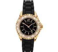 Sekonda Ladies Party Time Quartz Watch - Black Dial, Gold Tone Case with Crys...