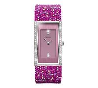 Sekonda Ladies Pink Crystal Leather Strap Watch