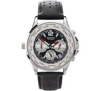 Sekonda Leather Strap Dual Time Silver Watch 1842