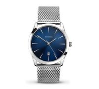 Sekonda Men's Minimal Silver Stainless Steel Mesh Bracelet with Blue Dial Watch