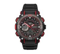 Sekonda Malvern Men's Analogue-Digital Black Dial Black Plastic Strap Watch