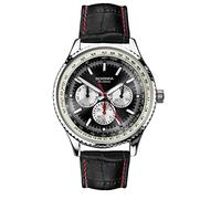 Sekonda Maverick Black Dial & Leather Strap Watch 30035