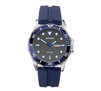 Sekonda Mens 43mm Balearic Analogue Sports Watch with Day Date Window Fixed Bezel Rubber Strap Water Resistant 50 metres
