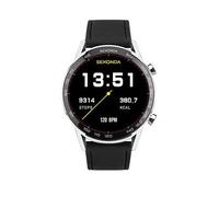 Sekonda Mens Active Plus Black Leather Strap Smartwatch, Black, Men Black