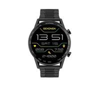 Sekonda Mens Active Plus Black Stainless Steel Bracelet Smartwatch, Black, Men Black