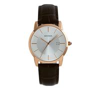 Sekonda Mens Analogue Quartz Watch with Silver Dial and Brown Leather Strap 1403