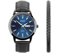 Sekonda Men's Black Croc Strap Watch Set