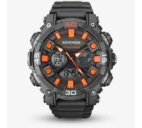 Sekonda Mens Black & Orange Dual Display Watch 1037