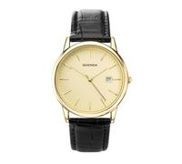 Sekonda Men's Classic 37mm Quartz Watch with Date Window and Leather Strap