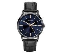 Sekonda Mens Classic Analogue Quartz Watch with Black Leather Strap 1813