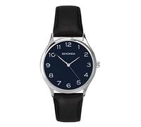 Sekonda Mens Classic Analogue Quartz Watch with Midnight Blue Dial and Black Leather Strap 1852