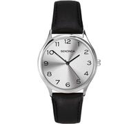 Sekonda Mens Classic Analogue Quartz Watch with Silver Dial and Black Leather Strap 1851